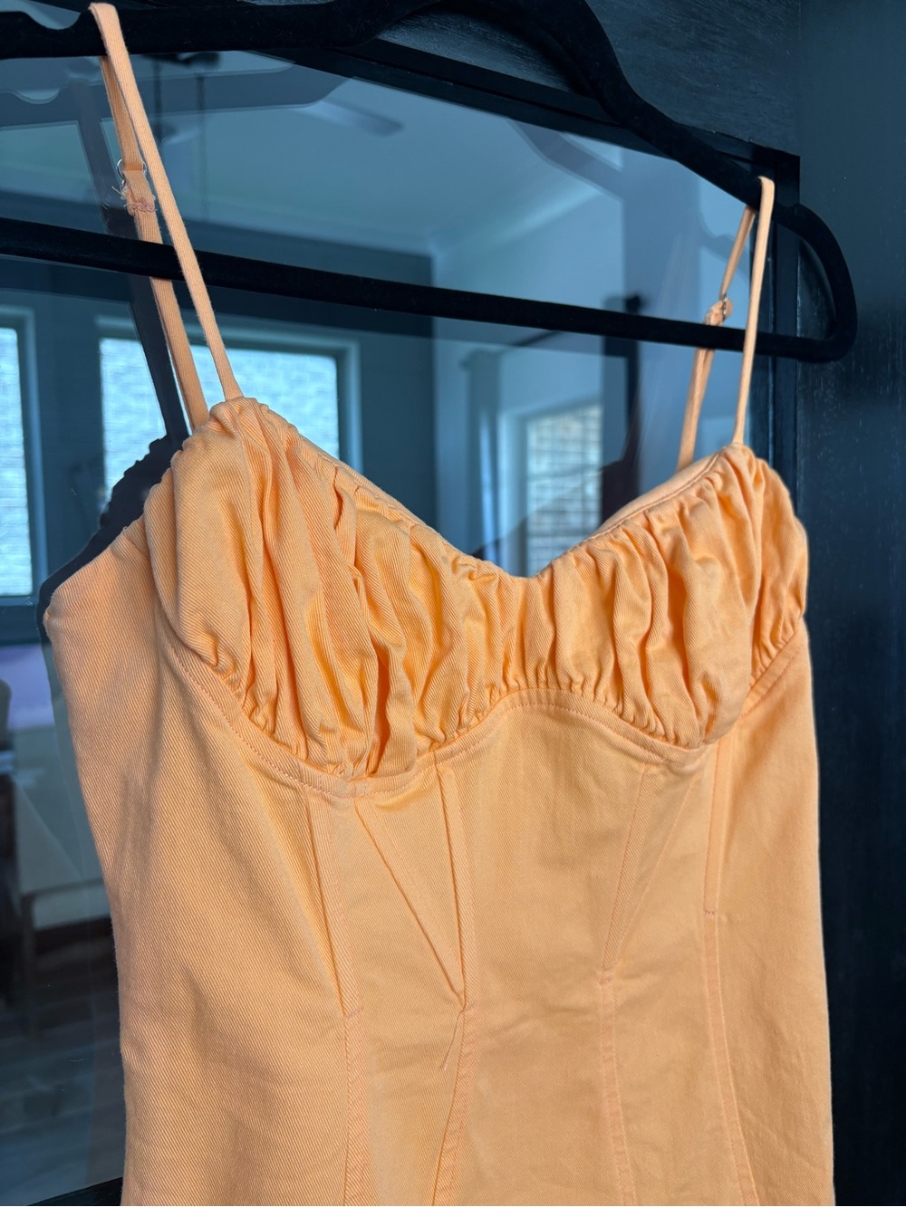 ASTR The Label Vietta Papaya Orange Denim Corset Mini Dress Revolve - M - Picture 4 of 13